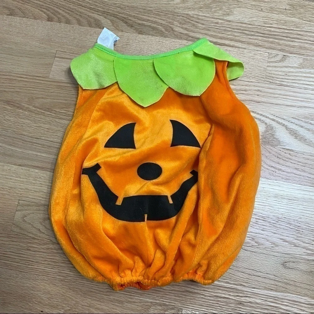 Pumpkin Costume Outfit 12-24 Months Jack o Lantern Orange Kids Baby